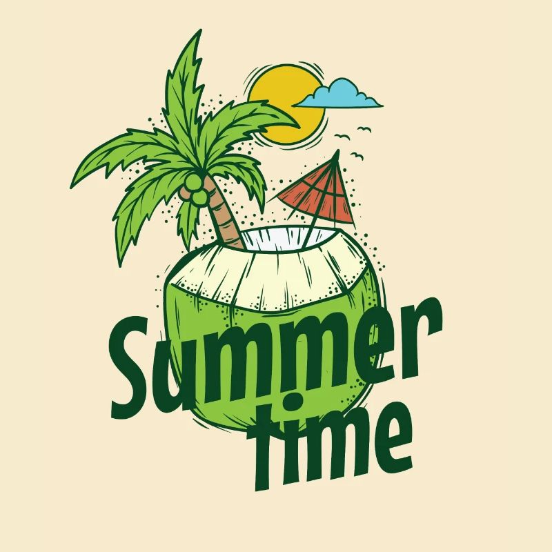 Summer Time Coconut Beach Holiday Sun Palm Tree
