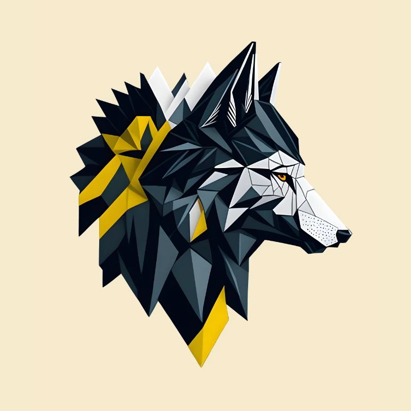 Geometrischer Wolfskopf