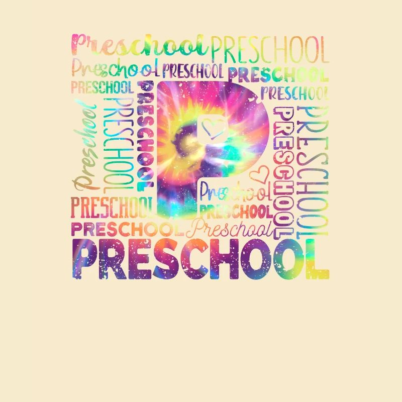 Tie Dyeing Preschool Typography Team Pre-K