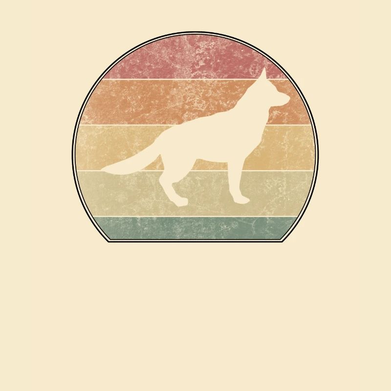 Retro German Shepherd Sunset