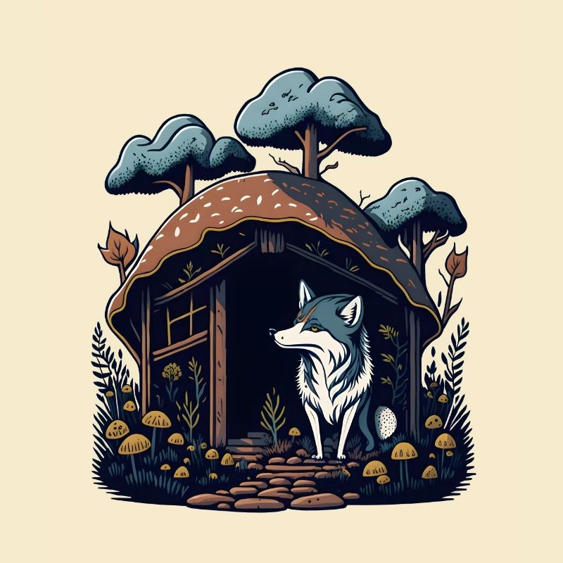 Mushroom Home Wolf