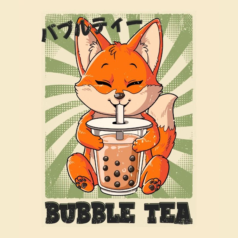 Boba Tea Fox Bubble Tea
