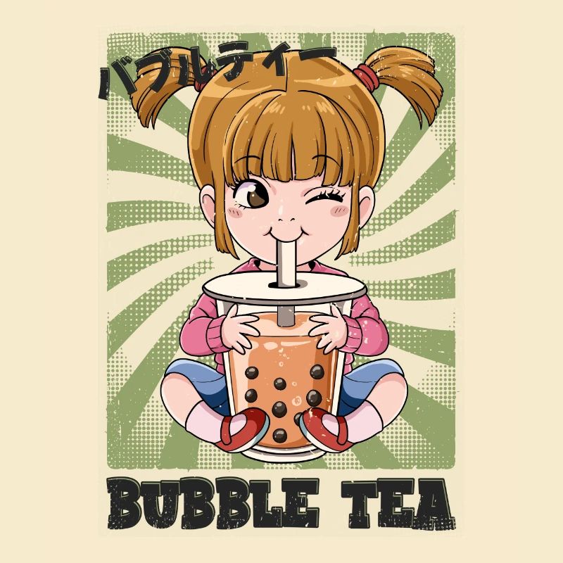 Boba Tea Mädchen Bubble Tea