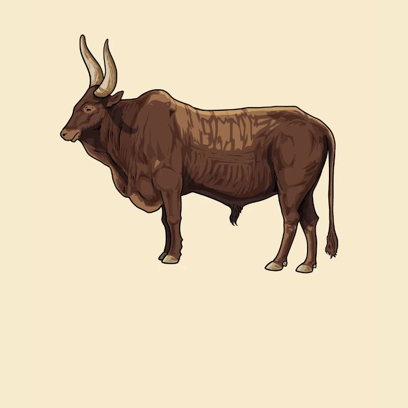 Zeichnung eines Ankole Rind
