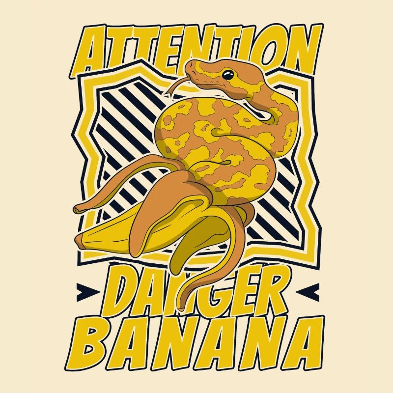 Attention Danger Banana Python Snake Banana