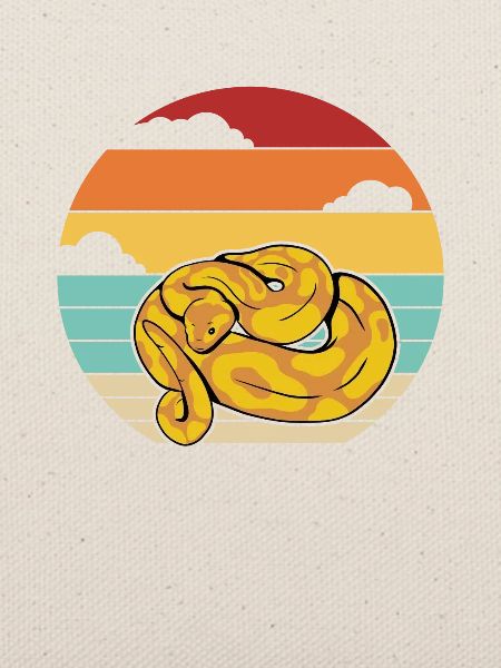 Retro Schlange Schuppenkriechtiere Python Banana
