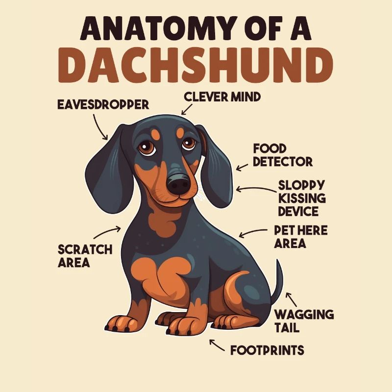 Anatomie d’explication du chien d’un teckel