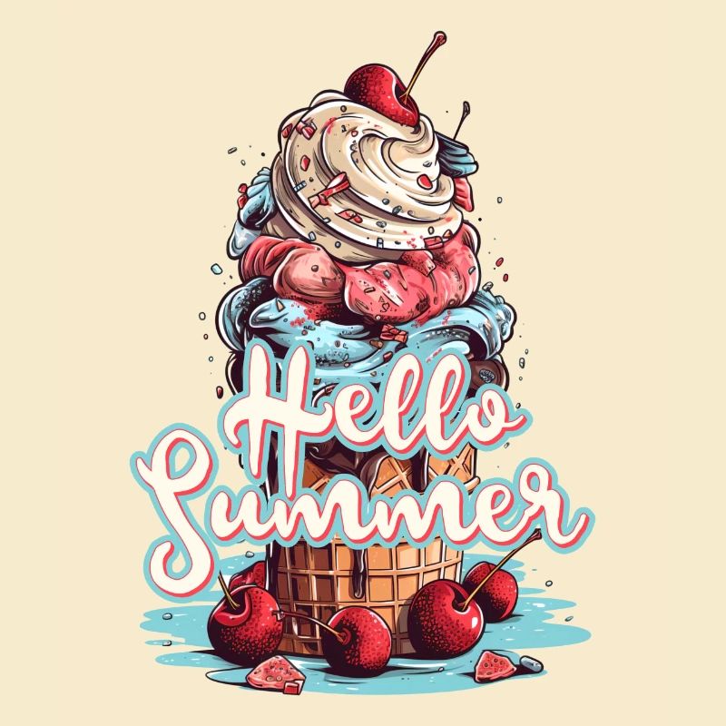 Hello Summer Eis Eiscreme Eisdiele