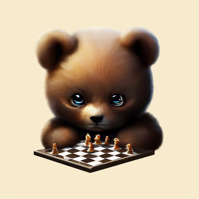 Bear playing chess