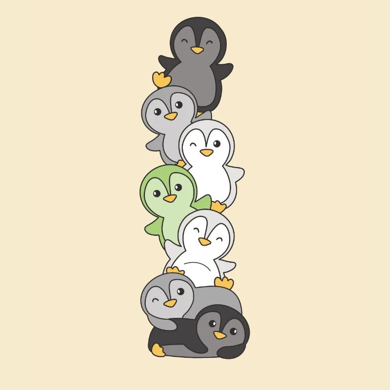 Agender Flag Pride LGBTQ Cute Penguin Stack