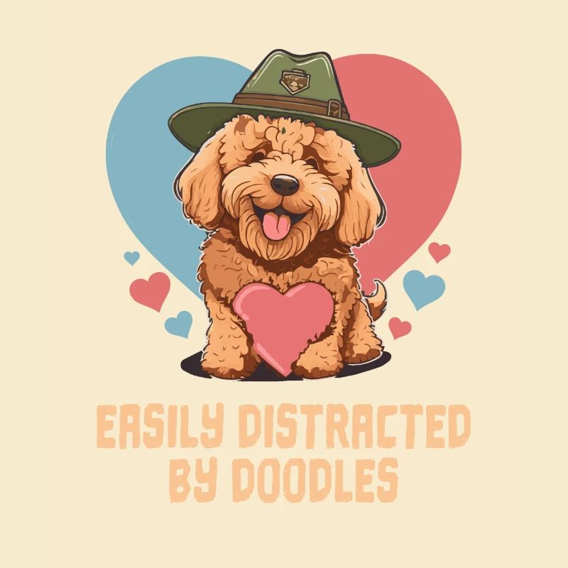 Easily Distracted By Doodles Goldendoodle Dad