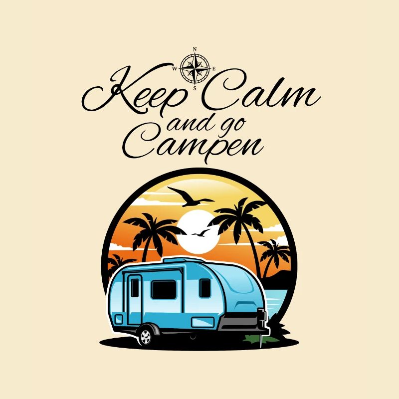 Camper Caravan Saying-Keep Calm and go camping