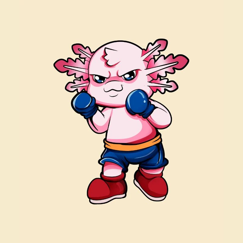 Comic Axolotl makes karate