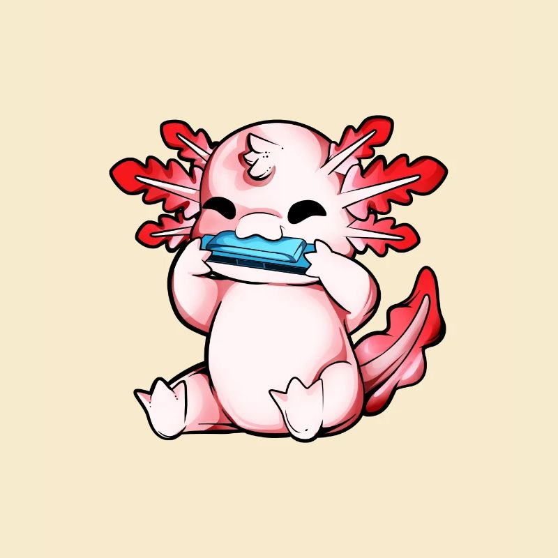Axolotl plays harmonica
