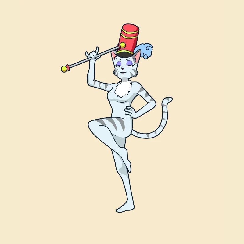 Chat comique virevoltant