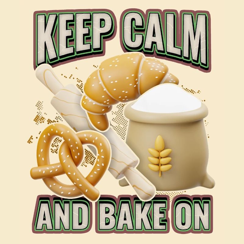 Baking bread, baker, bakery, 3d, funny saying