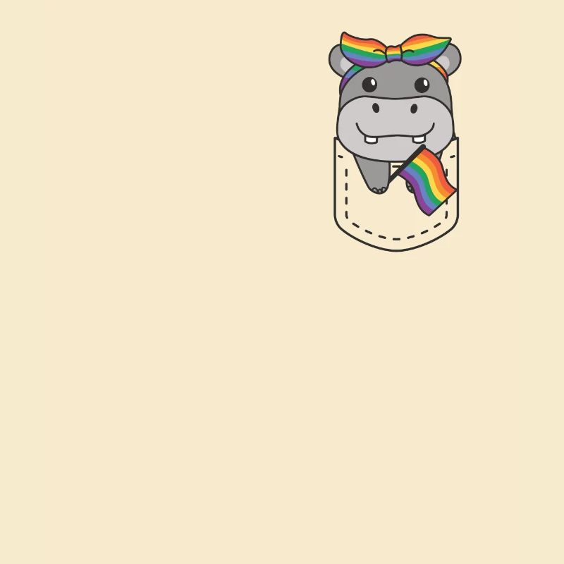 Regenbogen Hippo Flag Pride LGBTQ süße Hippos