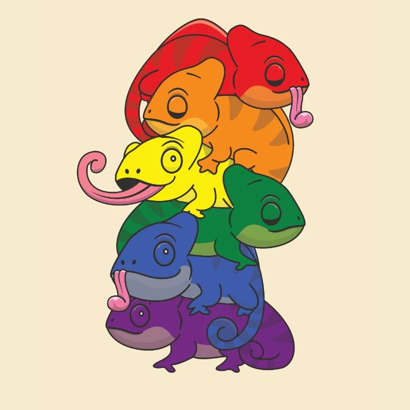 Drapeau arc-en-ciel Pride LGBTQ Mignon Caméléon Stack