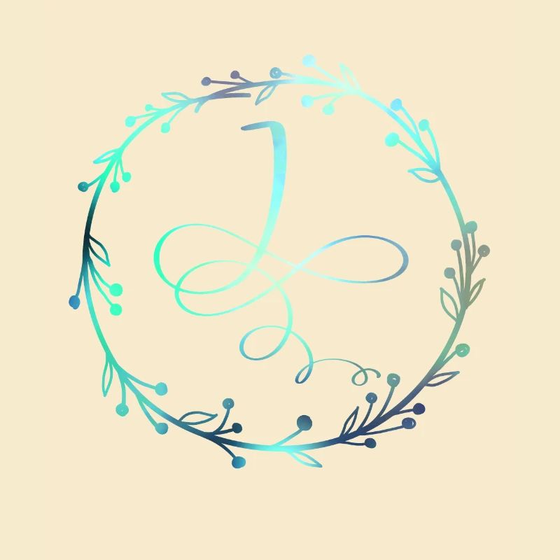 Monogramm, Buchstabe I, Kalligrafie Ornament