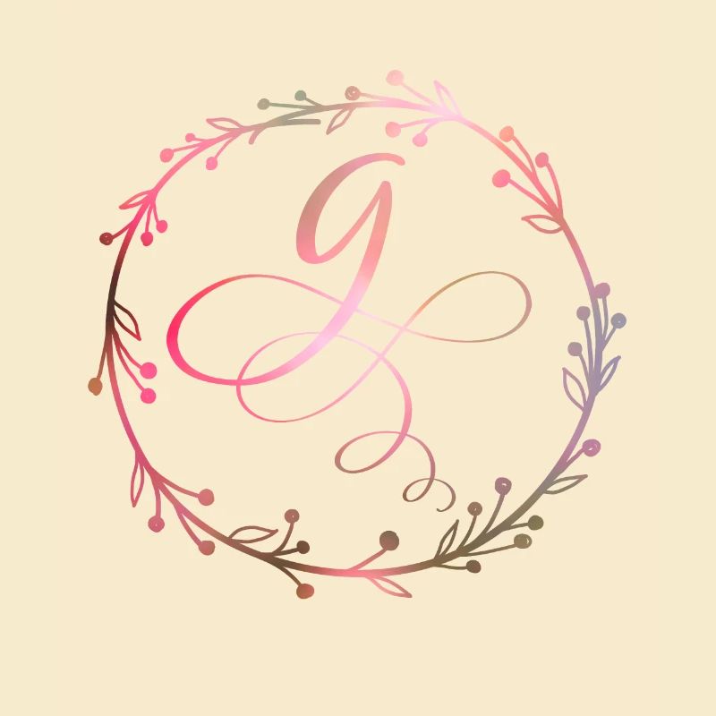 Monogramm, Buchstabe G, Kalligrafie Ornament