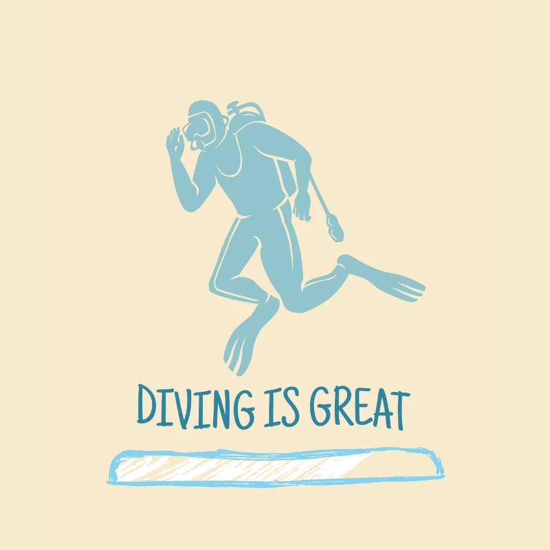 La plongée est une excellente conception de plongeur rétro présente