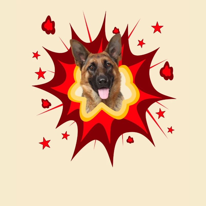 Comic Hund Design - Pow - Schäferhund