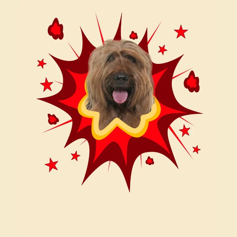 Comic Dog Design - Pow - Briard