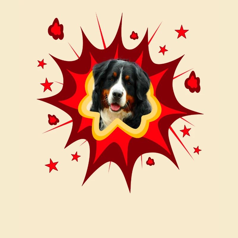 Comic Dog Design - Pow - Bernese Mountain Dog