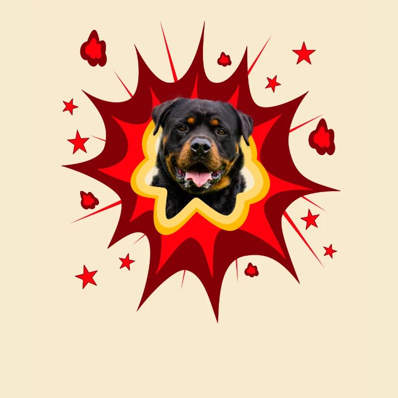 Comic Dog Design - Pow - Rottweiler