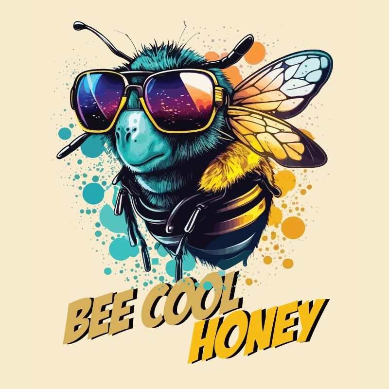 Graffiti bumblebee with sunglasses Bee Cool Honey