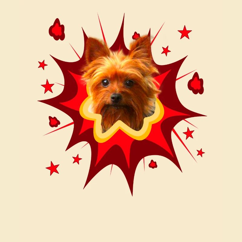 Conception de chien de bande dessinée - Pow - Yorkshire Terrier