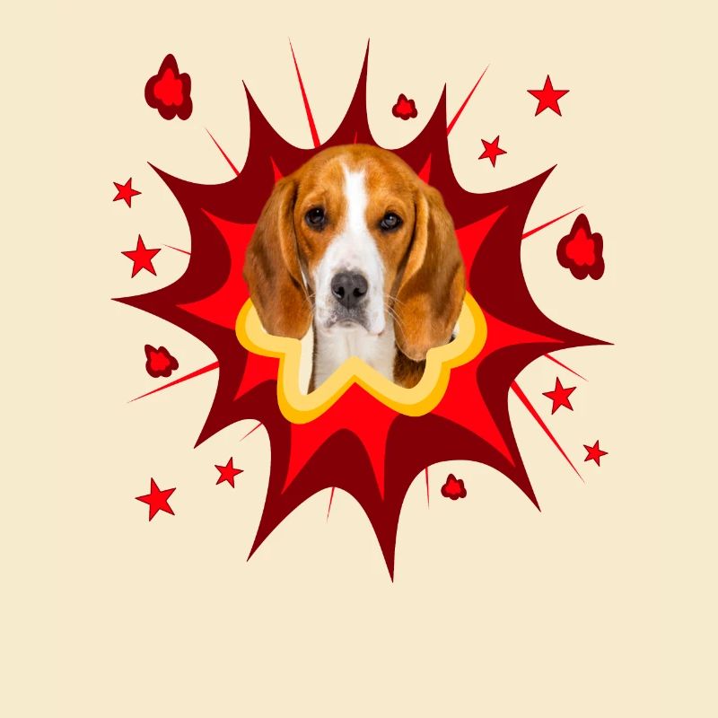 Conception de chien comique - Pow - Beagle
