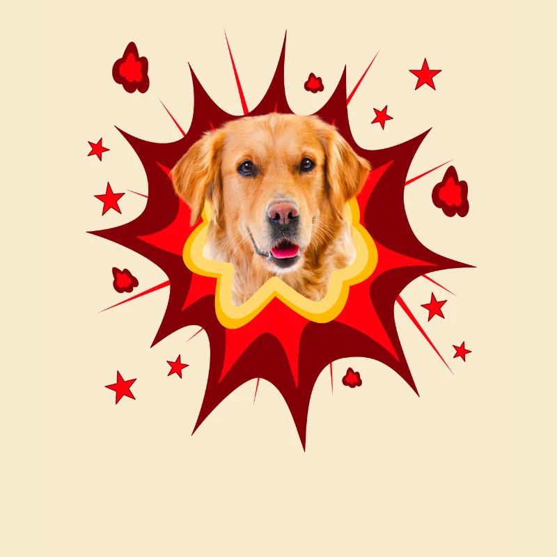Comic Hund Design - Pow - Golden Retriever