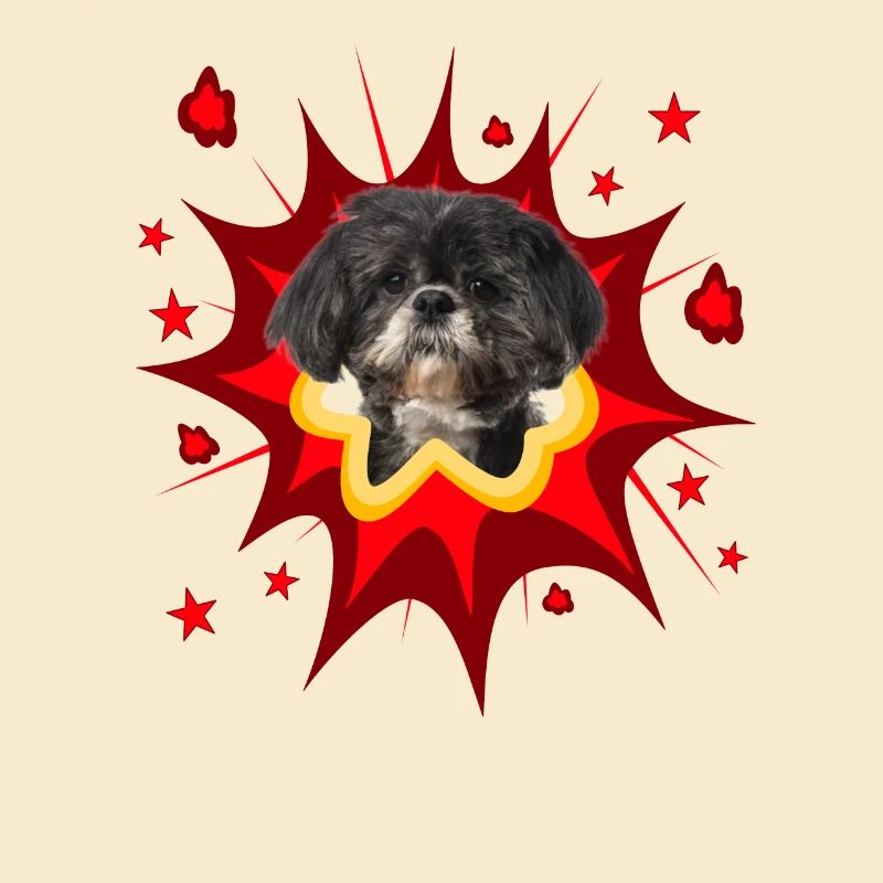 Conception de chien comique - Pow - Shih Tzu