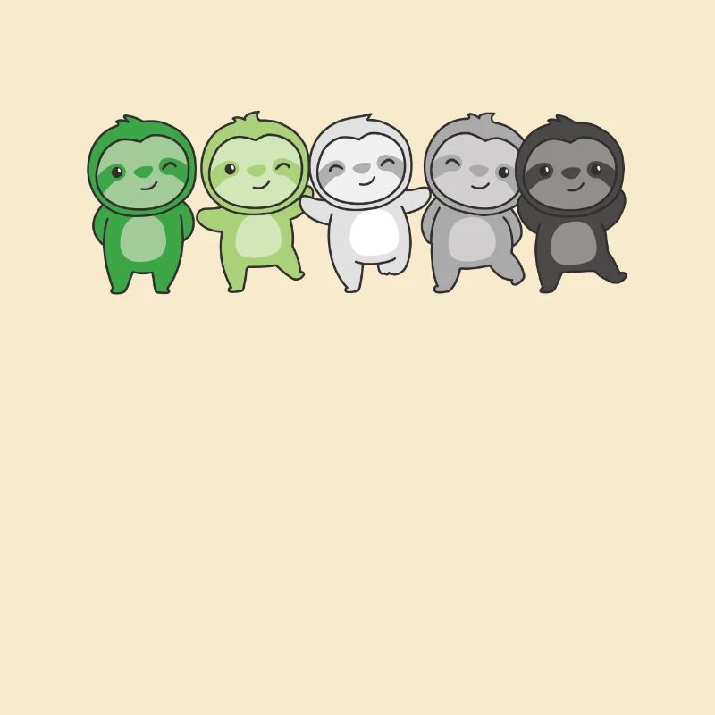 Aromantik Flag Pride LGBTQ Cute Sloth