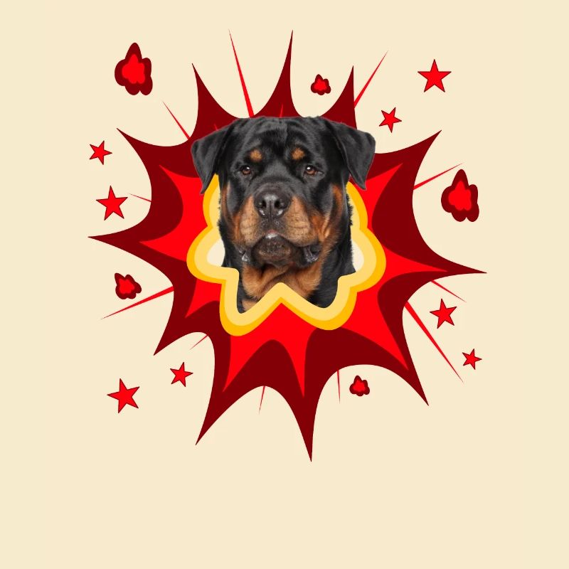 Comic Dog Design - Pow - Rottweiler