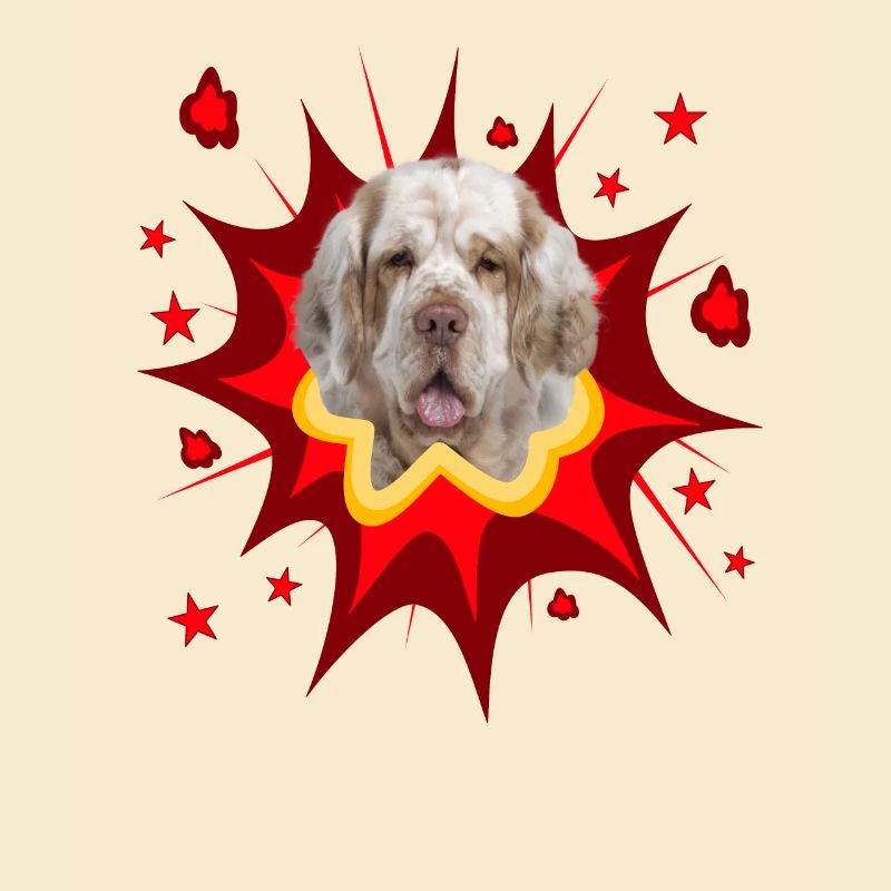 Conception de chien comique - Pow - Clumber Spaniel