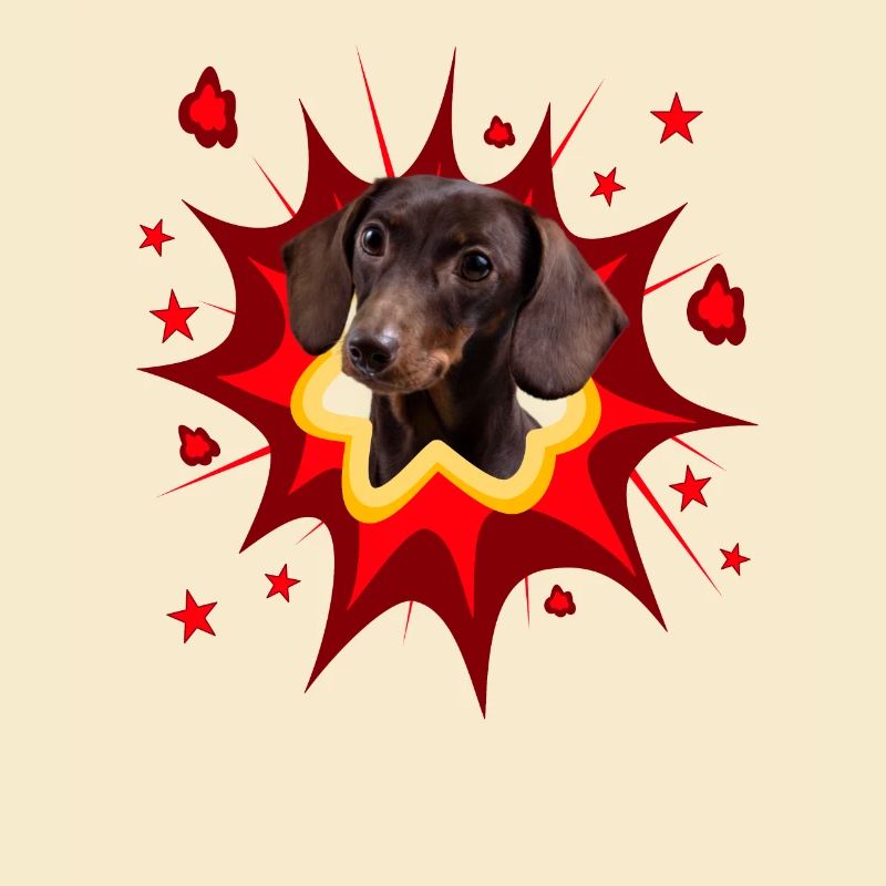 Comic Hund Design - Pow - Dackel