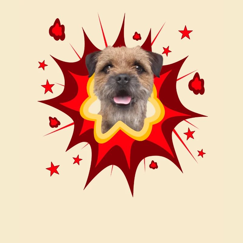 Conception de chien de bande dessinée - Pow - Border Terrier