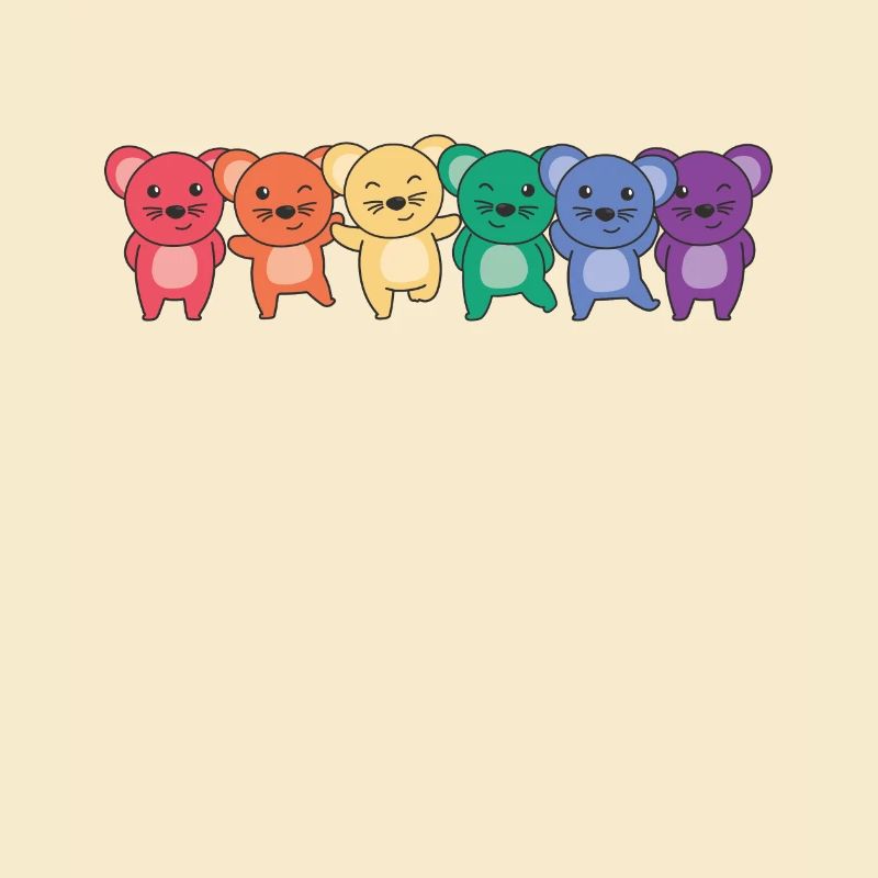 Rainbow Mouse Flag Pride LGBT Mignons Souris