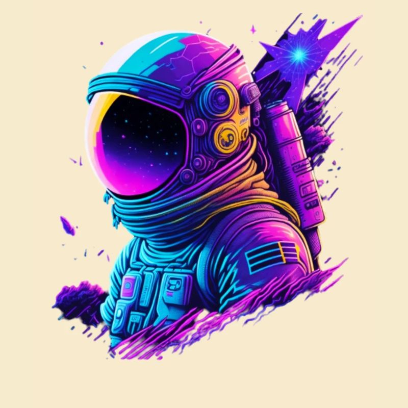 Synthwave Astronaut Space Explorer