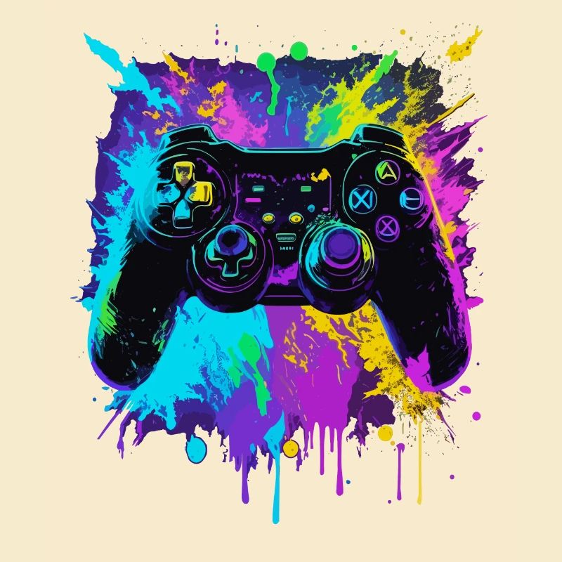 farbenfroher Graffiti Gaming Controller