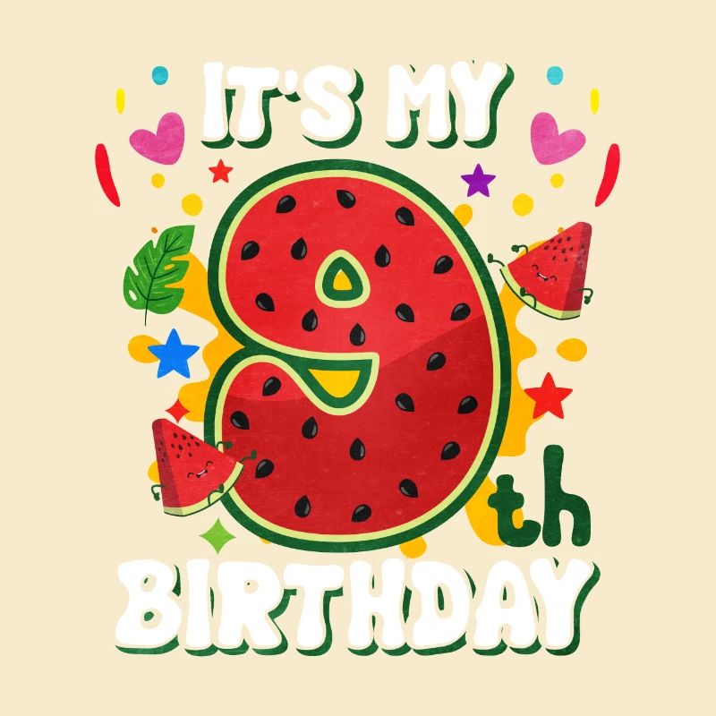 9 Birthday Watermelon Summer Gift