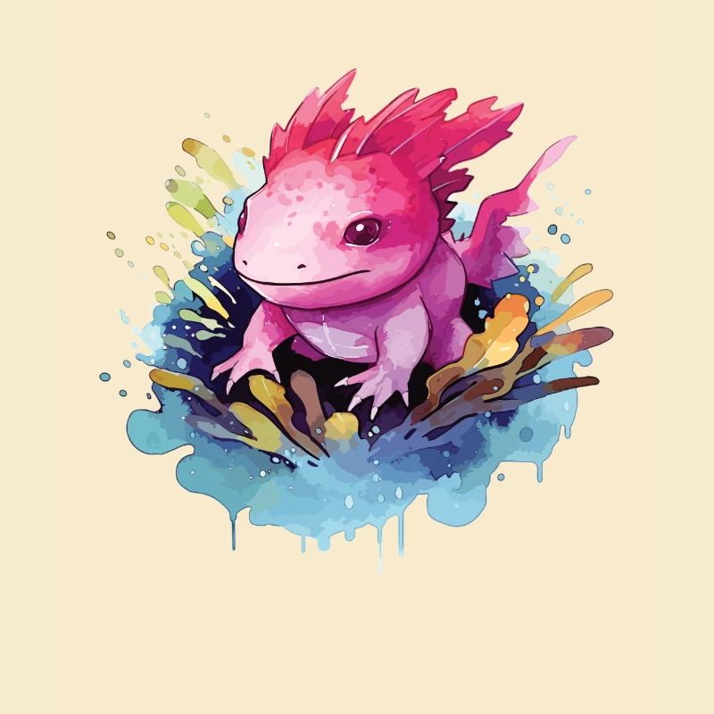 Axolotl coloré - Design mignon pour