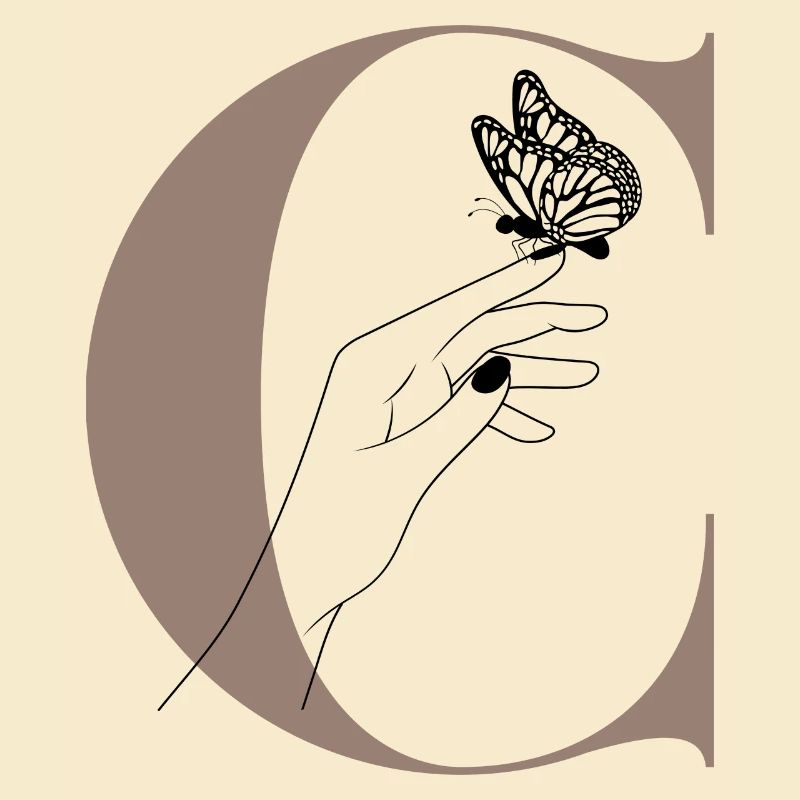 letter C magic butterfly