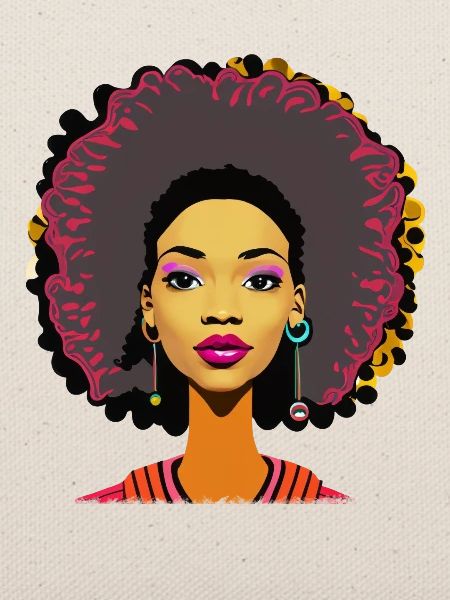 Dame mit Afro