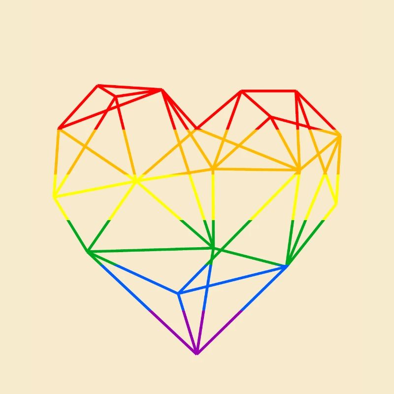 Polygon Herz Regenbogen Liebe LGBT