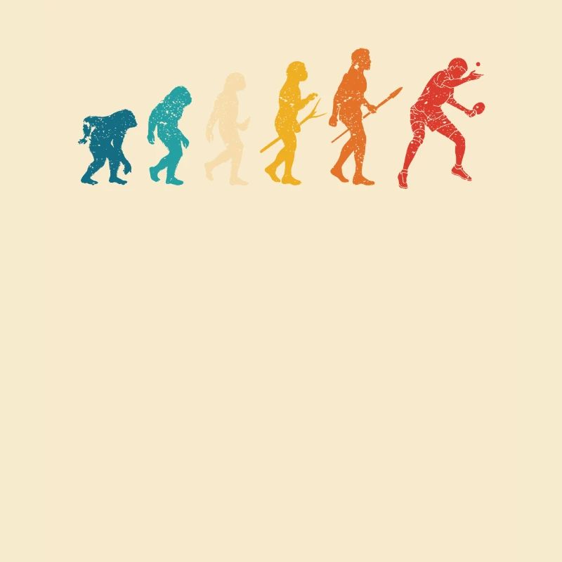 Ping Pong Evolution des Menschen Lustiger Tisch