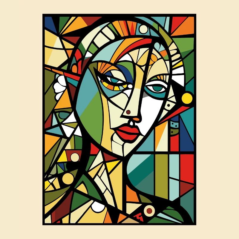 Moderne abstrakte Kunst: Gesicht einer Frau