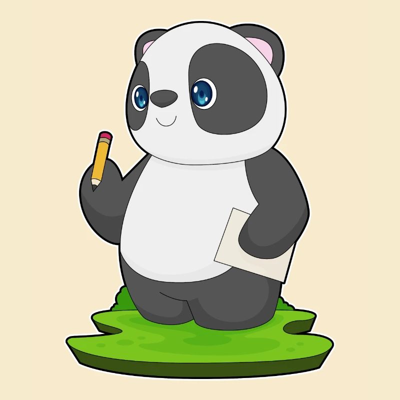 Panda Schule Bleistift Papier